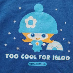 Vintage Oopsy Daisy Tshirt, RARE, Too Cool For Igloo, Blue, Large